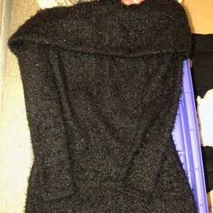 Black off the  shoulder long sleeve dress